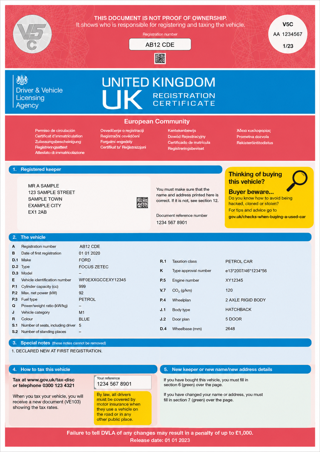 V5C document apostille: can a UK Vehicle Registration document be legalised?