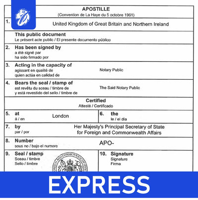 Express Apostille Service  (paper-based service)