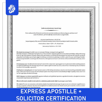 Express Apostille Service with Solicitor Certification (paper-based service)